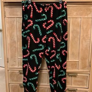 Candy Cane pajama bottoms. Soft elastic waist fun PJS